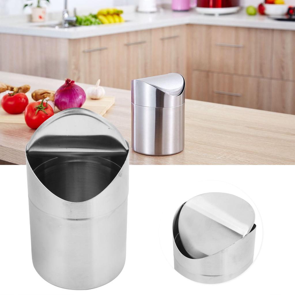 Mini Trash Can Innovative Desktop Waste Bin Rubbish Garbage Container for Office Car