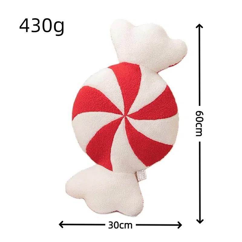 Classic Xmas Candy Plush Toys Xmas round Pillow Red Pink Lollipop Pillow Gingerbread House Doll Xmas Home Decor Kid Xmas Gift