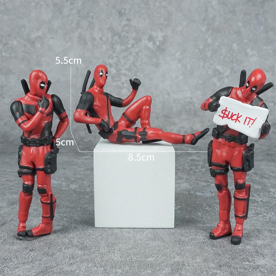 6 Desk Decoration Deadpool Car Home Office Marvel 8cm X-MAN Funny Cute Figure Model Toys