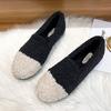 Mode gemischte Farben lockige Wolle Fell Mokassins Femme Fell Flats Ins Plüsch Winterschuhe Frauen verdickte Sohle Vlies Slipper Übergröße 34-43