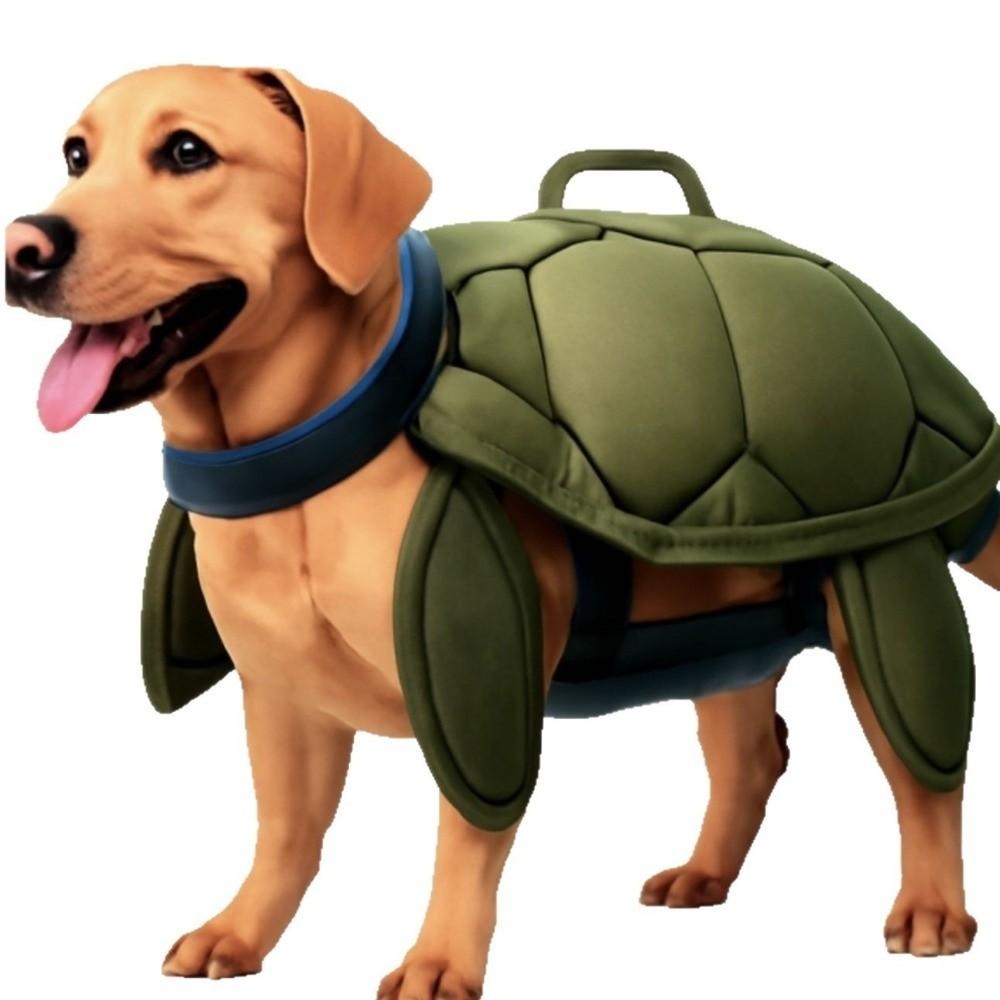 Cute Turtle Shape Pet Life Jacket Portable Handle Dog Safety Vest Dog Swimsuit Pool Beach Fun