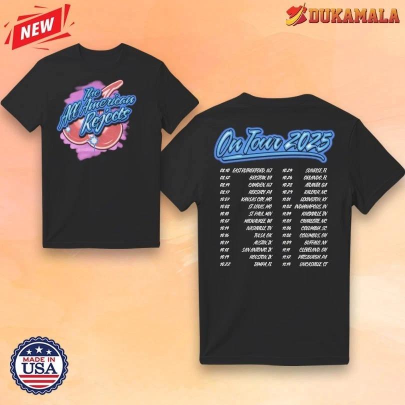 The All American Rejects On Tour 2025 Cotton T Shirt Size S-5XL Unisex T-Shirt XXXL