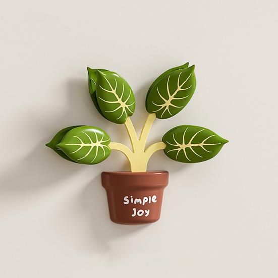 4Pcs Leaf Shape Food Sealing Clips Magnetic Refrigerator Bag Clips Multi-Function Decorative Chips Clip Set for Potato Chips Coffee