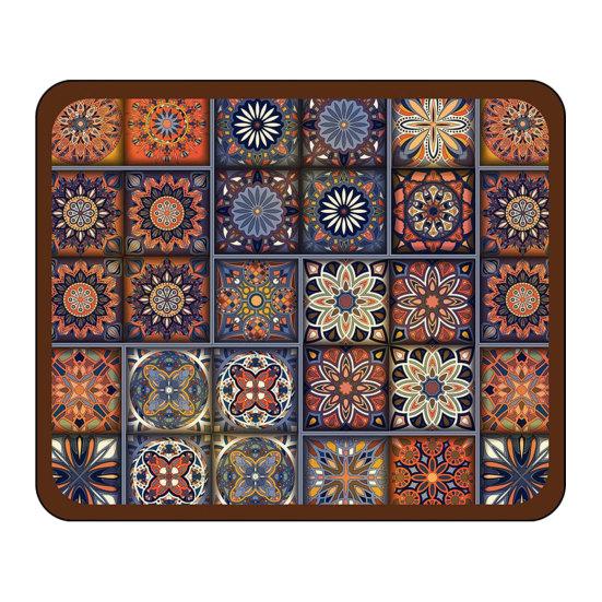 huaqianguhh Bohemian Dish Drying Mat, Super Absorbent Diatomaceous Earth Drainer Non-Slip Colorful Ethnic Heat Insulation Mat for Kitchen Counter