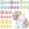 30Pcs/Pack 4cm Foam Colorful Cake Topper Picks Cake Topper Sticks Gold Balls for Cupcakes Birthday Wedding Party Decorations