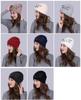 Lady Wool Knitted Hat Girls Cashmere Winter Warm Hat Female Knit Skullies Beanies Hats Knitted Cap Adjustable Solid Color B-9440