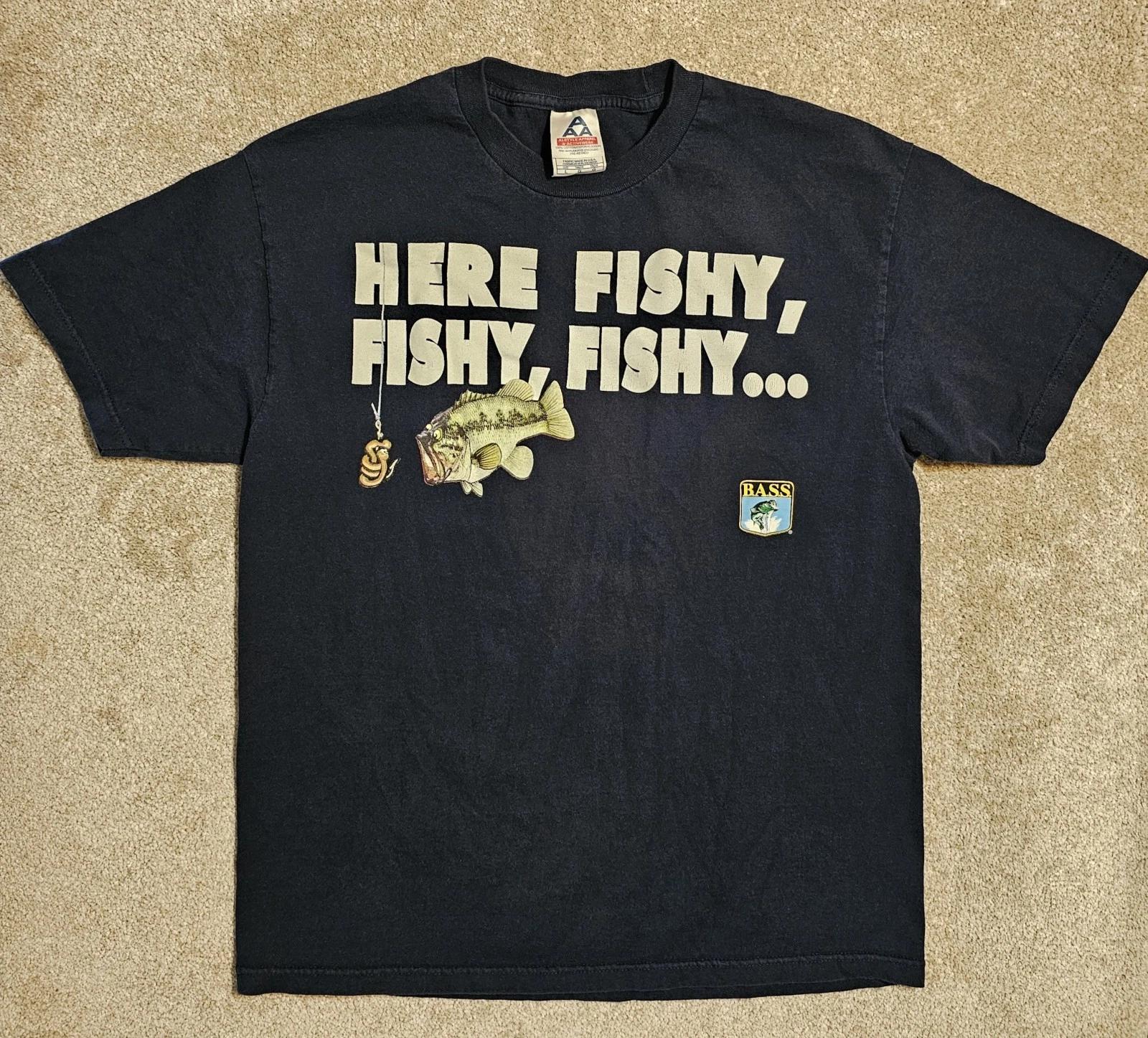 

Vintage Y2k Here Fishy Funny Faded T-shirt Mens L Grunge Stoner Ironic Dadcore 2XL