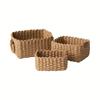 Woven Storage Basket, Paper Rope Storage Basket with Handle, Small Woven Basket for Organising, Decorated Cute Gift Basket