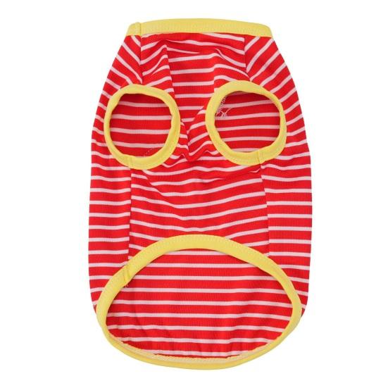 Striped Dog Tee Shirt Breathable Summer Puppy T-Shirt Stylish Loose Dog Tee for Small Dogs Schnauzer Bichon Frise