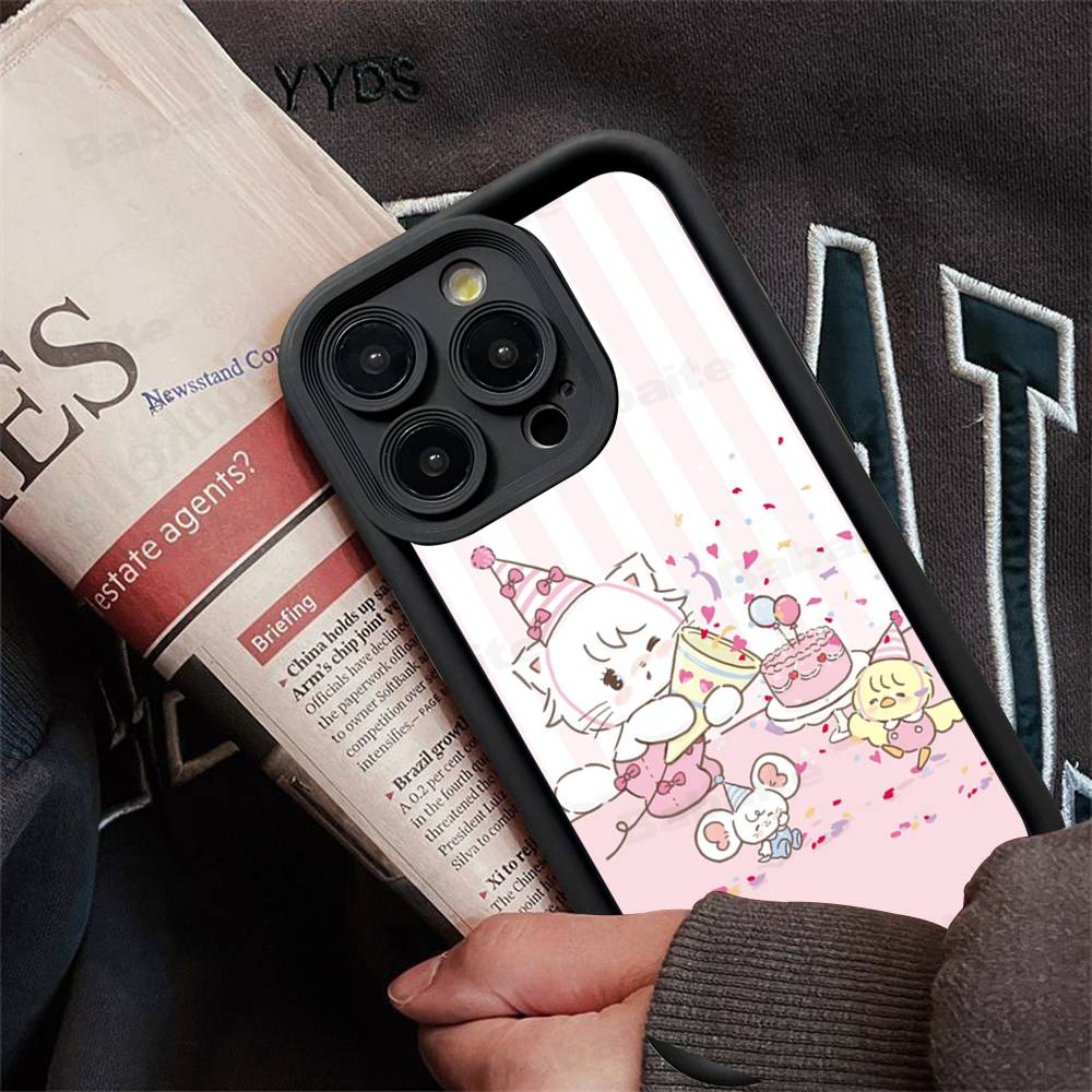 

Cute M-Mikko I-Illustrations Phone Case For IPhone 17 16 15 14 13 12 11 Pro Max Plus Silicone Shockproof Case iPhone 16 plus
