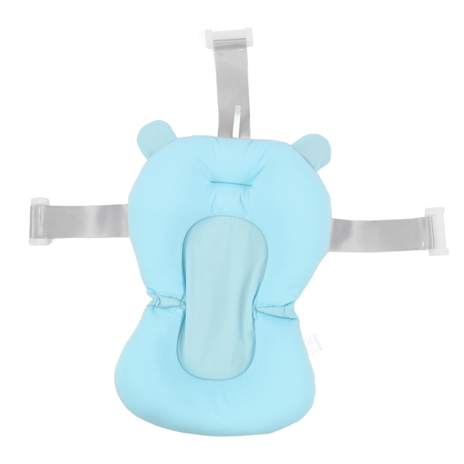 

Подушка для сиденья для детской ванны, плавающая, безопасная, складная, регулируемая, поддерживающая для новорожденных, легкая Bear синий