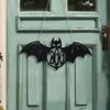 Halloween Bat Door Hook Door Sign Decoration Wooden Hanging Wall Garden Door Sign Hanging Decoration Holiday Party Supplies