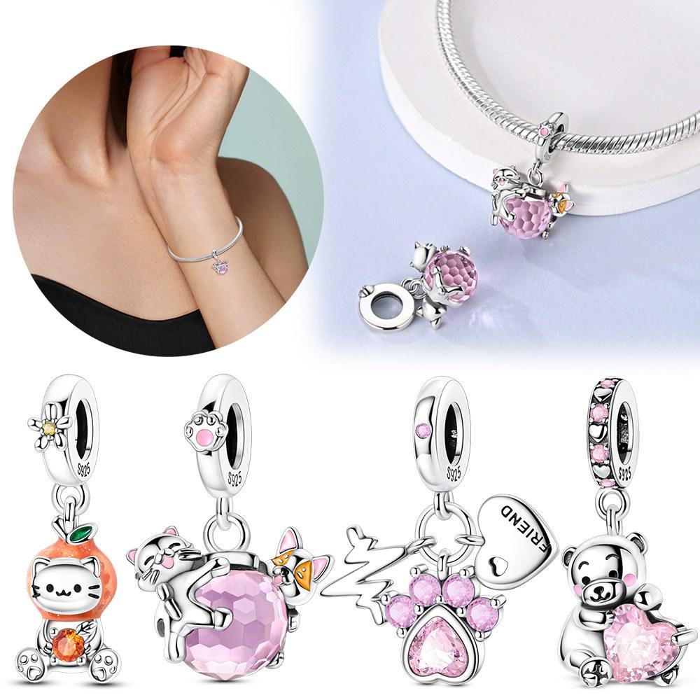 Birthday Bear Beads Copper Colors Charm Beads Fit Original Charms Bracelet Beads For Women Jewelry Making Gifts