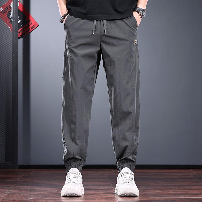 Pantalon Décontracté d'Été à Manchette à Séchage Rapide pour Homme Jielienuo