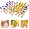 Wooden Road Construction Traffic Sign: 50pcs Toy Street Signs Small Toy Cars and Other Diecast Vehicles Wood Cars Toys Traffic Signs Toys