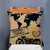 Retro Motorcycle Poster Art Letter Print Ride Your Way Home Decoration Throw Pillow Case Vintage Motor Bike Sofa Cushion Cover