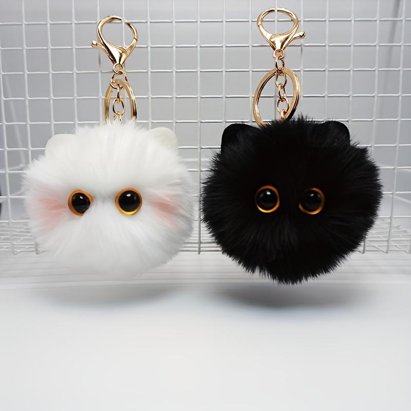 1pcs Cute Plush Cat Keychains fluffy faux fur balls perfect for bags and backpacks ideal gifts for Valentine's Day Christmas Halloween