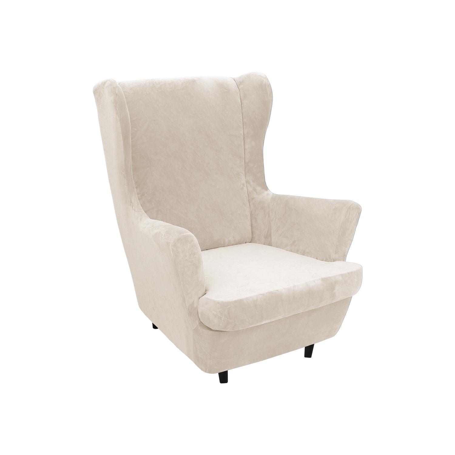 

Чехлы для кресел с подголовниками, толстые чехлы для кресел с подголовниками из кораллового бархата, чехлы для диванов, чехлы для кресел с подголовниками, защитные чехлы для мебели в гостиной, сохраняющие тепло W33 X H45inch бежевый