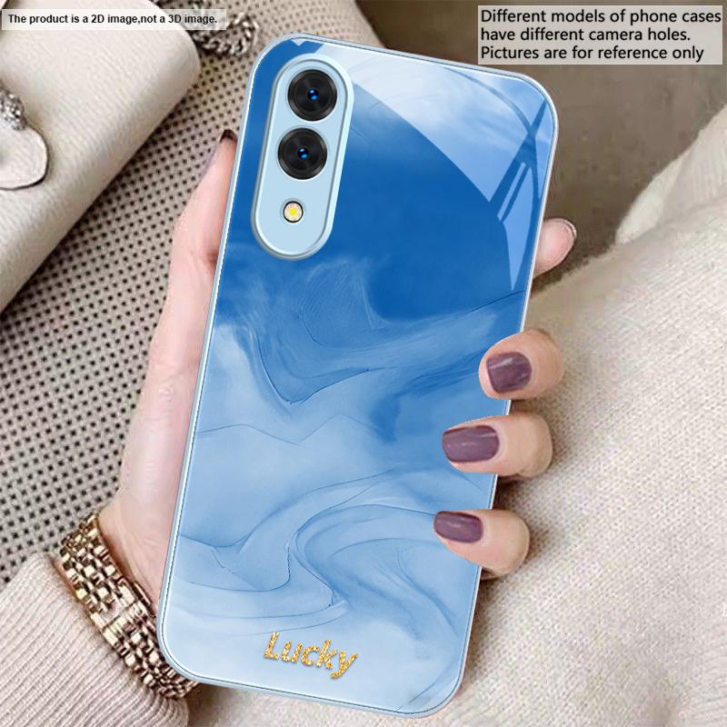 Ink wash connotation blue For Samsung S26 S22 S8 9 10 S20 Ultra S21 Pro S22 Plus S23 FE S24 Ultra S25 Edge S24+ Glass Phone Case