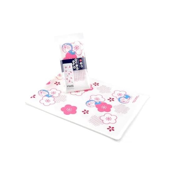 Towel Museum Doraemon Plum Pink Tenugui Towel, 100% Cotton, Made in Japan, Approx. 13.4 x 35.4 - Quick Drying, Easy to Wring, Thin Bath Towel -