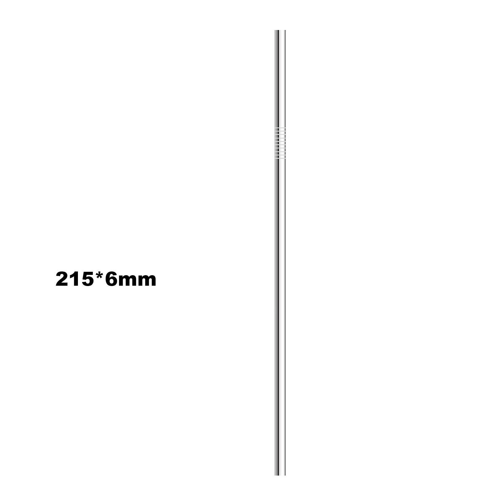 

Прямые соломинки, изогнутая соломинка, короткая расширенная минимальная серебряная многоразовая соломинка из нержавеющей стали, металлическая щетка для чистки трубочек для питья, рождественская вечеринка в баре 215mmx6mm Straight