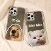 Lovely Cat And Dog Pattern Mirror Face Phone Case For iPhone 16 15 14 13 12 11 Pro Max XS Max XR 7 8 Plus Shockproof Back Cover