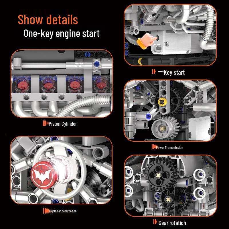 V8 Engine Model Building Kit: Educational Toy for Boys and Primary School Science Education