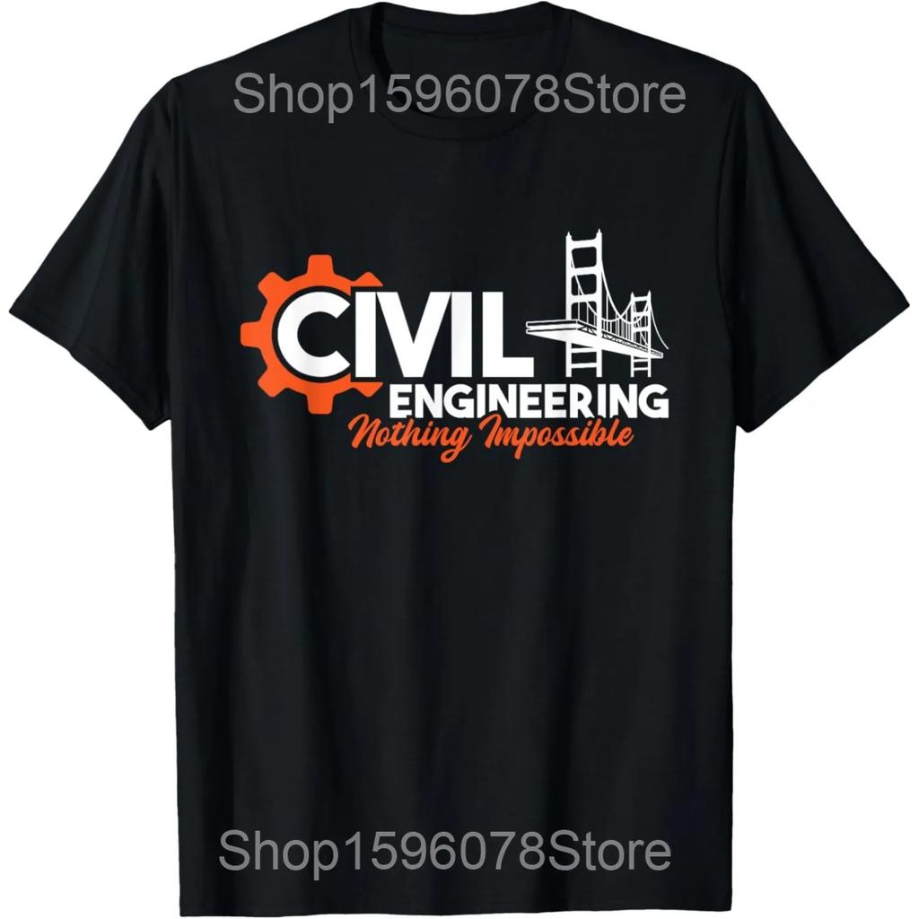 CiCivil Engineer with An Engineering Funny Birthday Father T Shirts Humor Streetwear Tee Short Sleeve Unisex Loose Clothing