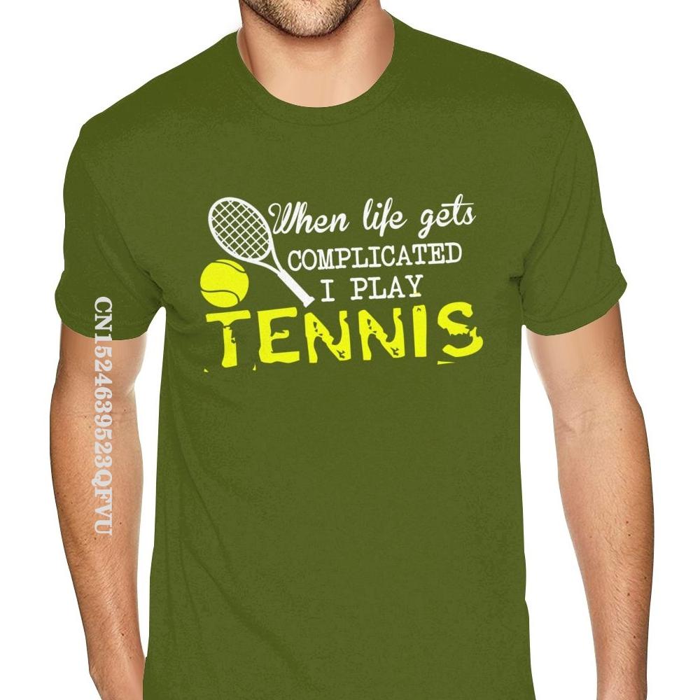 Černé I Love Play Tennis Pánské Pánské Trička na míru Anglický styl Pánská Trička Měkká bavlna HipHop Potisk Košile