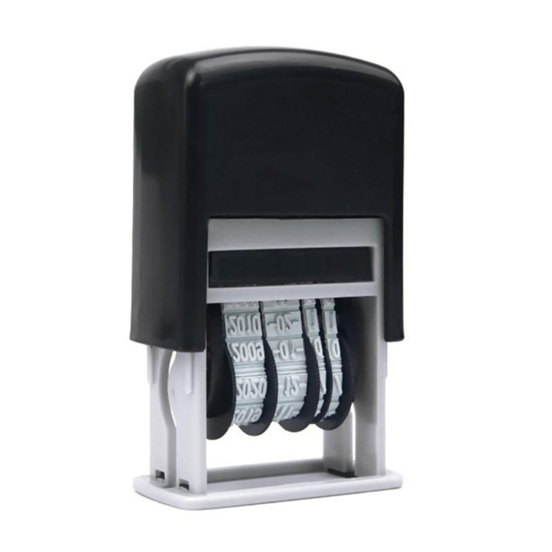 Date Stamp Plastic Number Stamp Digits Number Stamp Adjustable Numbering Stamp Inking Dater Stamp for Office