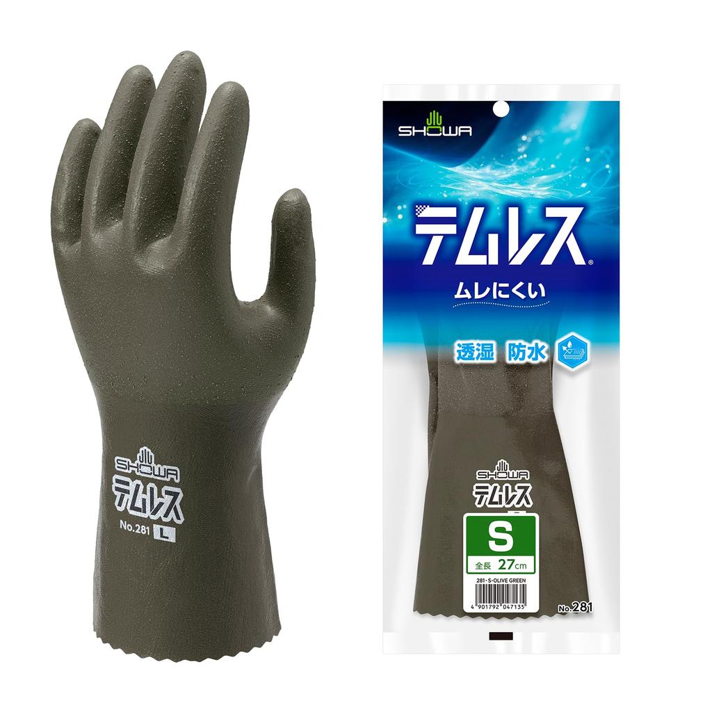 Case Waterproof Temless S Size Olive Green 120 Pairs [Showa Gloves] Sales/breathable No.281