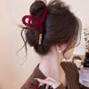 2024 Christmas Red Velvet Large Claw Hair Clip – High-End Shark Clip for Women