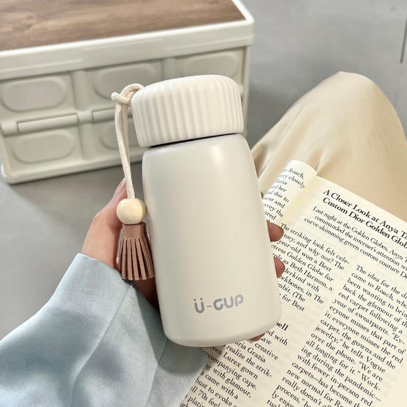 TLAKEHO Korean Style Mini Insulated Water Bottle with Tassel