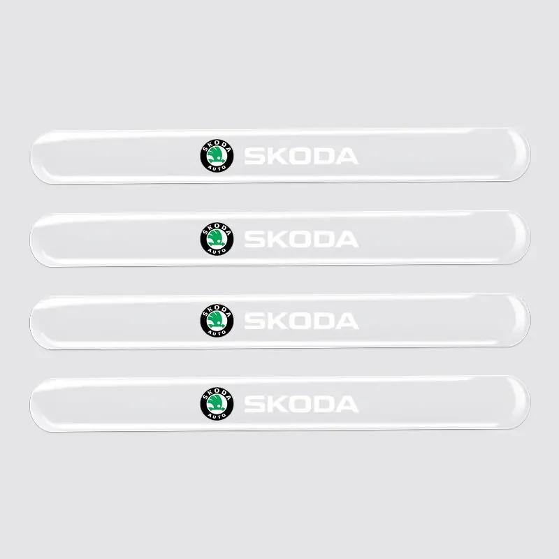 

2025 New 4pcs Car Door Handle Silicone Sticker Anti-scratch Protection For Skoda Octavia A2 A5 A7 Fabia Rapid Superb Yeti Car Ac белый