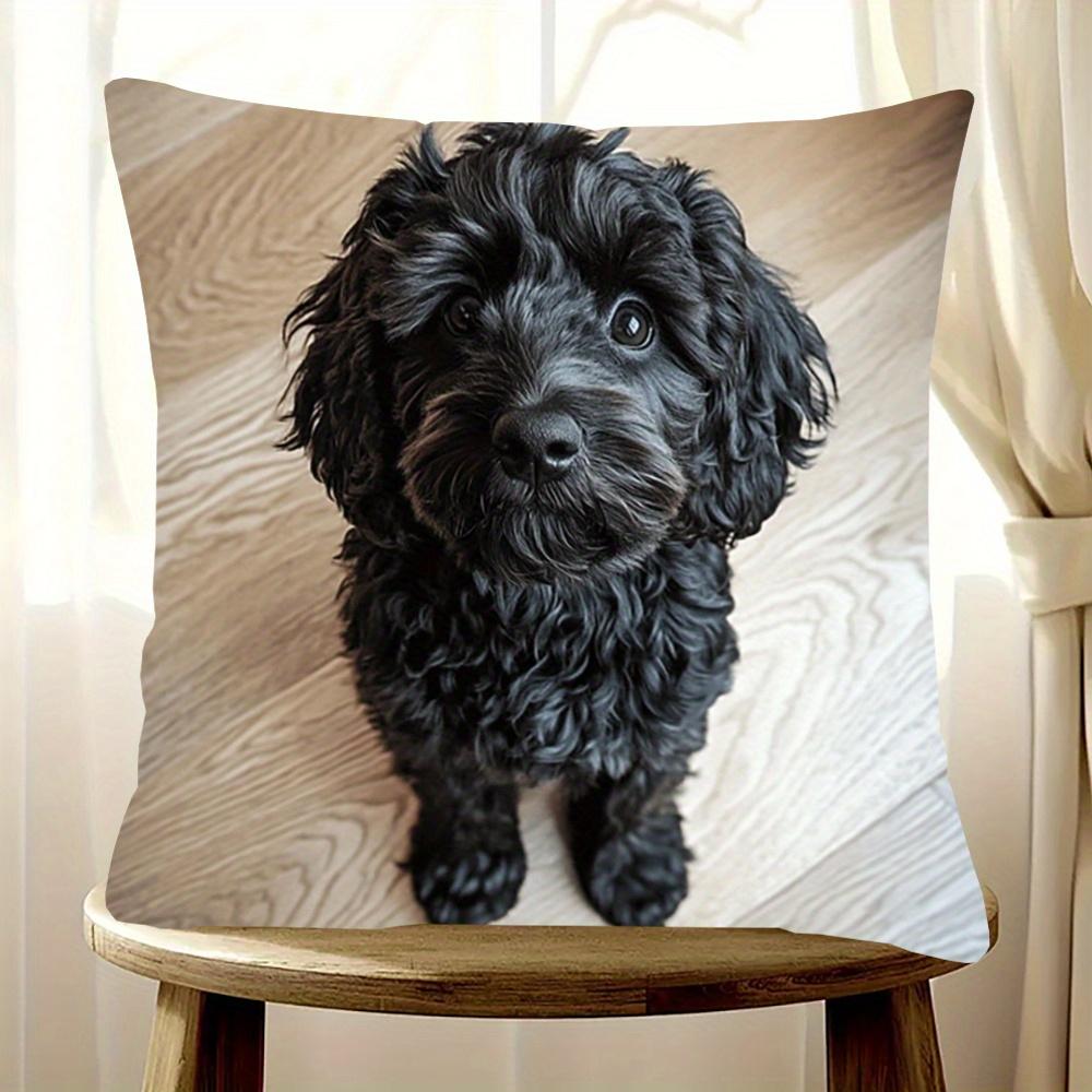 Dog Puppy Portrait Throw Pillow Cushion Cover Photography Pet Lovers Home Decor Accent Pillowcase 40x40cm