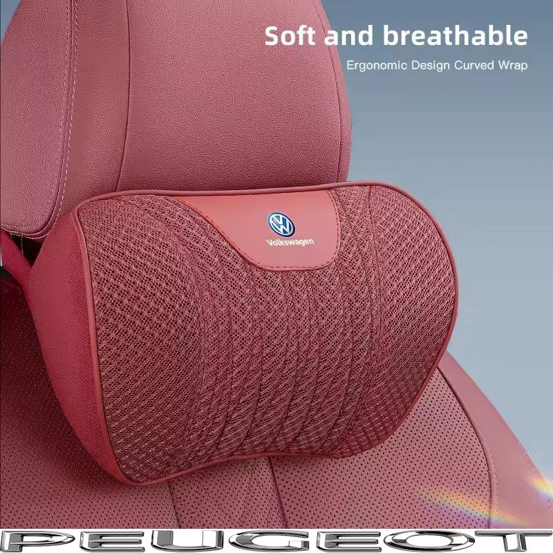 Car Neck Pillow Seat Cover Lumbar Support Headrest For VW GTI Polo Golf Passat B6 MK6 MK7 8 Tiguan Arteon CC Taigo T-ROC Hub Cap