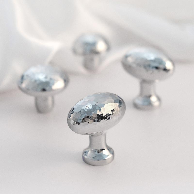 Brass Silver Ball Furniture Pull Handles Hand-Forged Hammer Cabinet Handles Door Drawer Knob Kitchen Wardrobe Cupboard Pulls