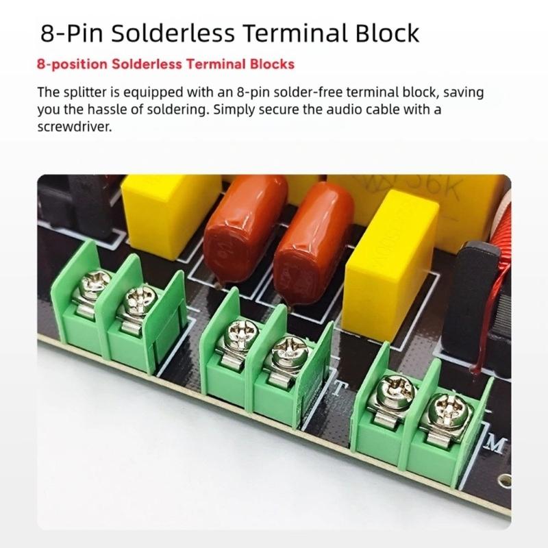 Audiophiles Speaker 3Way Crossover OFC Inductors Capacitors and Metal Film Resistors for Superior Sound Claritys