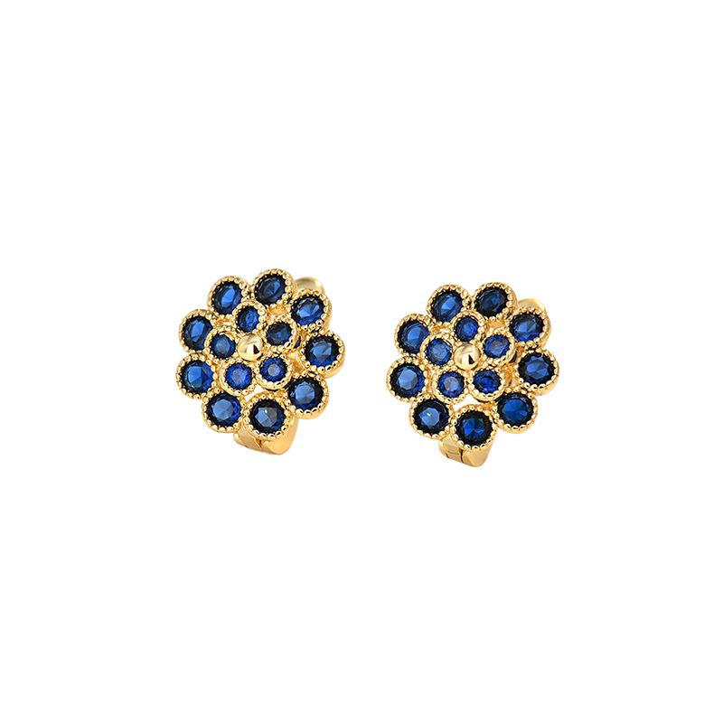 New Trendy Sun Flower Earrings Earrings High-end Light Luxury Zircon Fashionable Temperament Earrings for Women