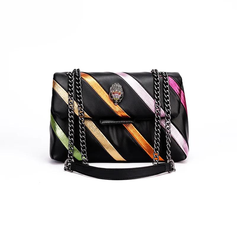 

Женская сумка через плечо, вместительная черная сумка через плечо, дизайнерская сумка из искусственной кожи премиум-класса с цепочками