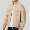 adidas Solid Color Stand Collar Long Sleeve Outdoor Work Jacket Men's Khaki