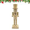 Nutcracker Figurines Handmade Unpainted Statue Wood Christmas Decorations Nutcracker Ornaments for Living Room Fireplace