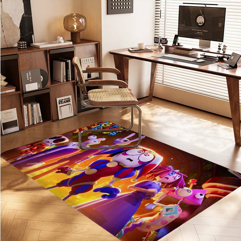 T-the A-amazing D-digital Circus Room Mats Anti-slip Absorb Water Long Strip Cushion Bedroon Mat Welcome Doormat