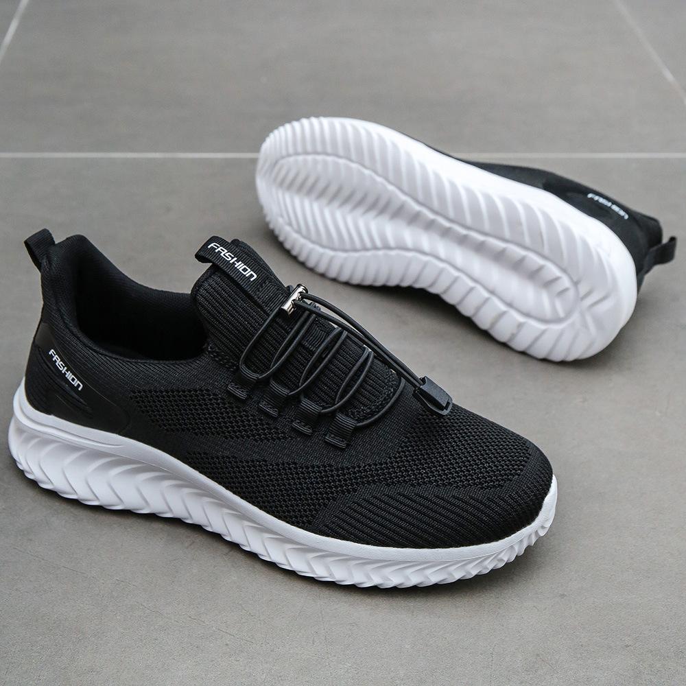 

Кроссовки Spring Flying Weaving Lightweight для мужчин, утренние кроссовки для бега, легкая повседневная обувь для бега, дышащие кроссовки для бега для мужчин 39 чёрный
