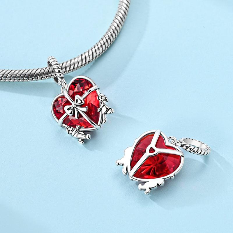 100% Copper New Zircon Star Moon Heart Clover Fit Original Charm Pendent Dangle Bracelet Diy Women Jewelry Gift