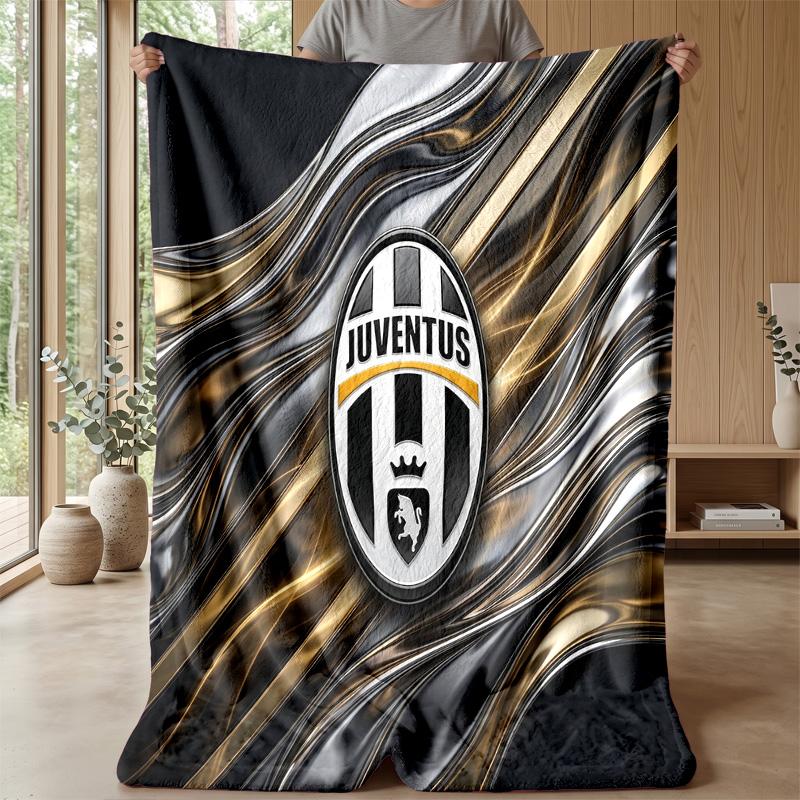 Juventus FC Theme blanket Soft Flannel Blanket Plush Throw Blanket Cozy Sofa Bed Blanket for Home Decor