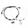 Adjustable Friendship Bracelets Black and White Set of 2