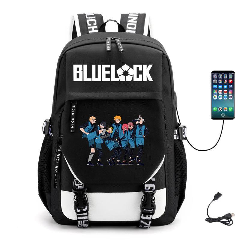 Blue Prison Animation Schoolbag Primary And Secondary School Students Leisure Travel Large Capacity Usb Backpack no specification