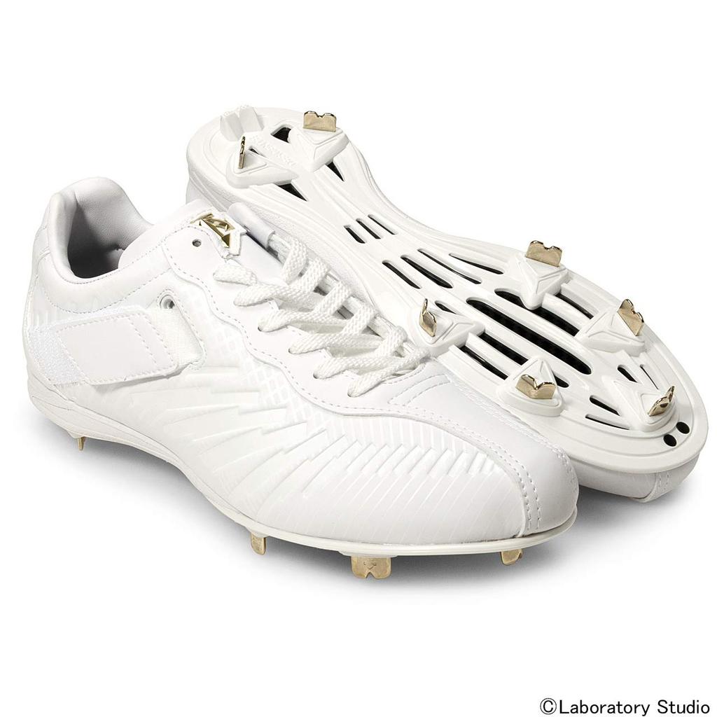 DESCENTE Kounoe Belt Spikes 2G Size High School Baseball Cleats Men's White, 25.5cm,