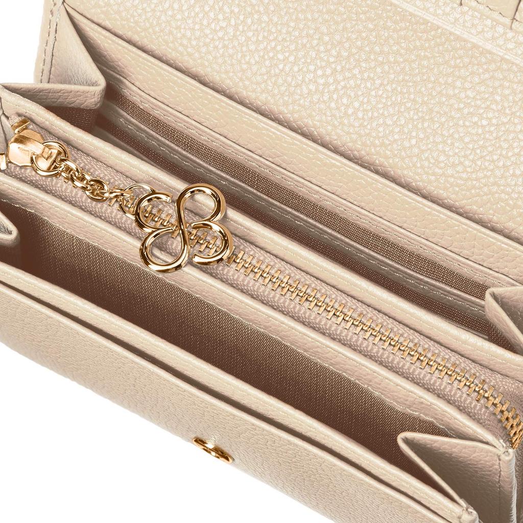 Marie Claire Women's Bifold Wallet, Genuine Leather, Zippered Coin Purse, Large Capacity, Carrousel Brand, 88649-40, Beige